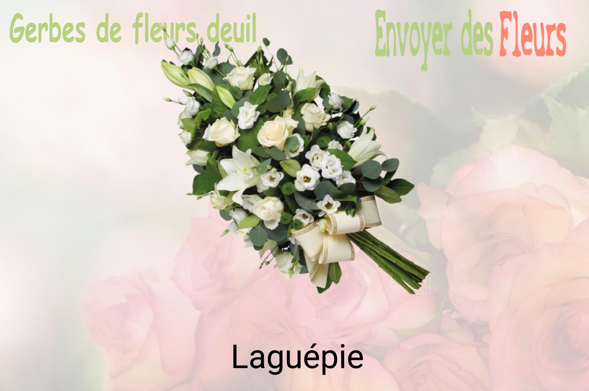 Gerbe de fleurs de deuil livrée à Laguépie